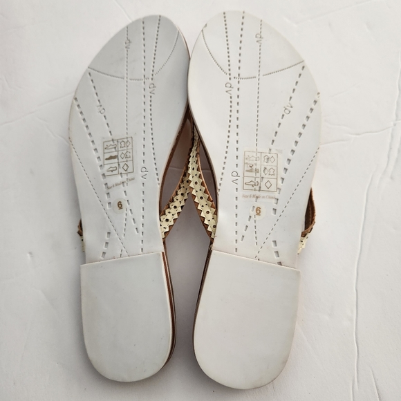 DOLCE VITA Women's Leather Slide on Sandals in Tan & Cream Size 6 NWOT      5006 - Picture 6 of 8